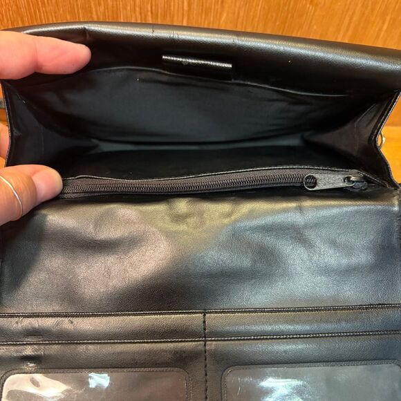 VTG Buxton Black Leather Velvet Touch Cowhide Wallet/Crossbody Bag - Picture 8 of 11